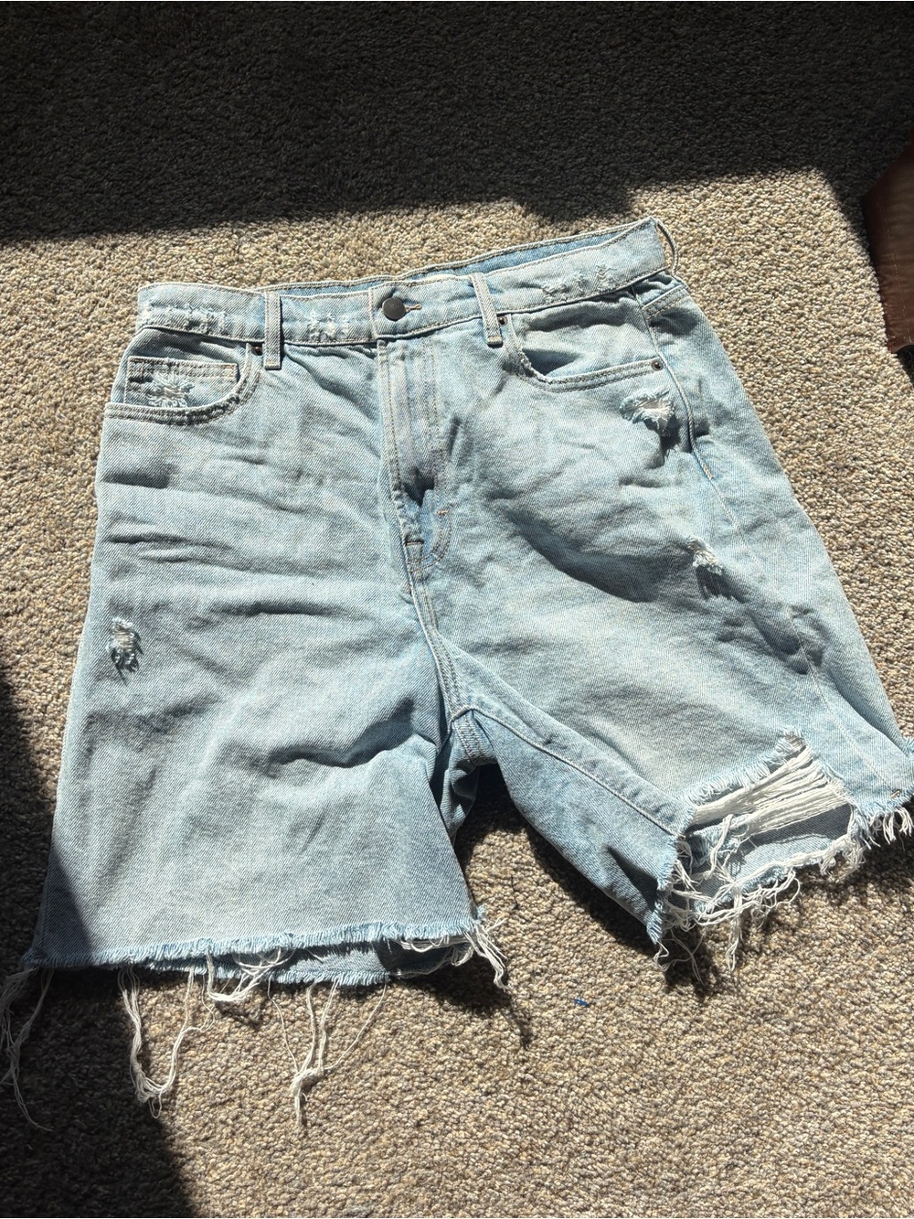 Vici High Waist Light Wash Distressed Denim Cutoff Shorts